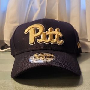 New Era Pitt Panthers Black Velcroback Hat - New